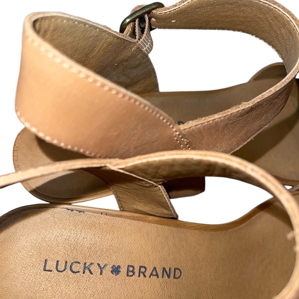 Lucky Brand Women's Shoes Size 8M Brown Leather "Zaidy" Platform Sandal - Picture 8 of 13